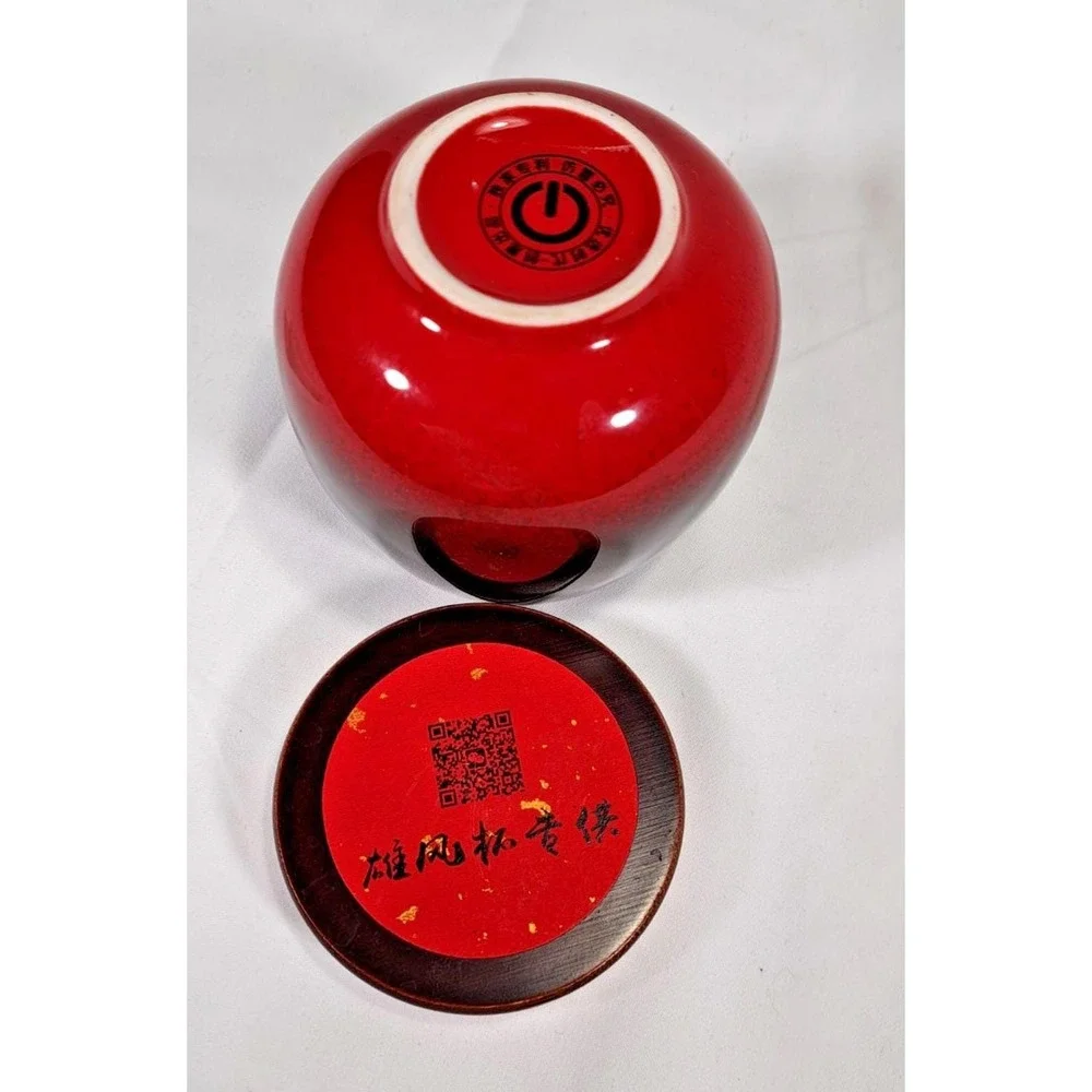 Chinese‎ Ceramic Ginger Jar Tea Caddy Black Red Gradient Glossy Glaze with Lid